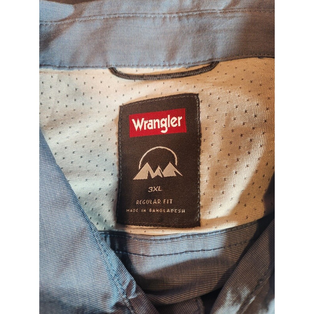 Wrangler Performance Classic Fit Blue Button Down Long Sleeve 3XL - Picture 3 of 5